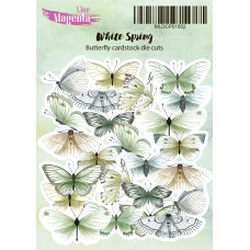Die cut set, Butterflies White Spring, Magenta Line