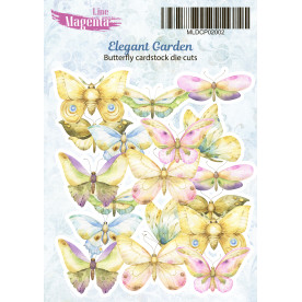 Die cut set, Butterflies Elegant Garden, Magenta Line
