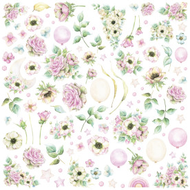 Лист для вирізання, Квіти Dear Baby Girl, 30,5х30,5 см, Magenta Line