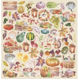 Scrapbooking paper for cutting out, Cozy Autumn, 12 inch, Magenta Line