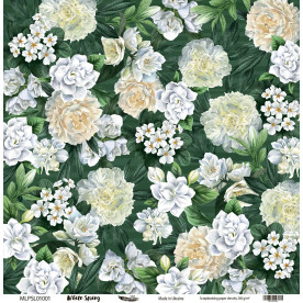 Double sided scrapbooking paper, White Spring 01, 240 g/m2, 12 inch, Magenta Line