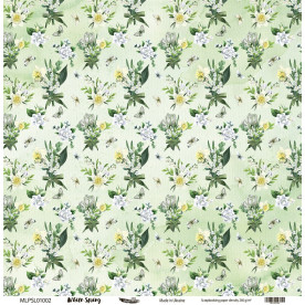 Double sided scrapbooking paper, White Spring 02, 240 g/m2, 12 inch, Magenta Line