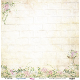 Double sided scrapbooking paper, Elegant Garden 02, 240 g/m2, 12 inch, Magenta Line