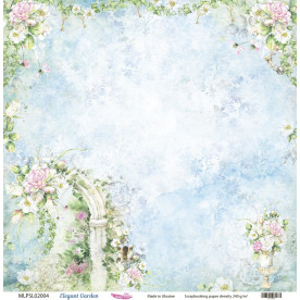 Double sided scrapbooking paper, Elegant Garden 04, 240 g/m2, 12 inch, Magenta Line