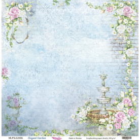 Double sided scrapbooking paper, Elegant Garden 06, 240 g/m2, 12 inch, Magenta Line