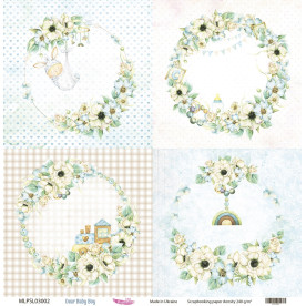 Двосторонній скраппапір, Dear Baby Boy 02, 240 г / м2, 30,5х30,5 см, Magenta Line