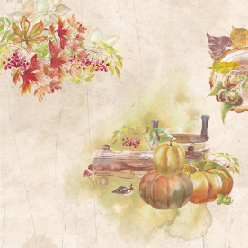 Double sided scrapbooking paper, Cozy Autumn 03, 240 g/m2, 12 inch, Magenta Line