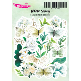 Die cut set, White Spring, Magenta Line