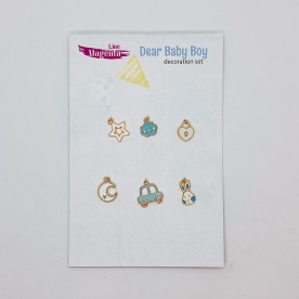 Набір декору для скрапбукінгу, 6 елементів, Dear Baby Boy, Magenta Line