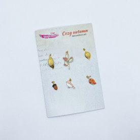 Набір декору Cozy Autumn, 6 підвісок, з емаллю, Magenta Line