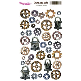 Scrapbooking paper for cutting out Locks and gears, 18х34 cm, Magenta Line
