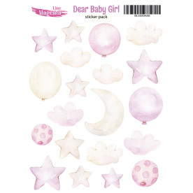 Stickers set, Dear Baby Girl 6, 13х18 cm, Magenta Line
