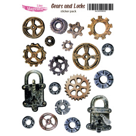 Наклейки, Gears and Locks 02, 13х18 см, Magenta Line