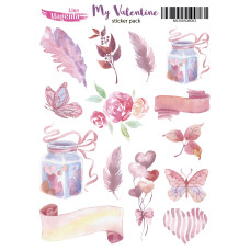 Stickers set My Valentine 03, 13x18 cm, Magenta Line