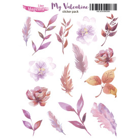 Stickers set My Valentine 06, 13x18 cm, Magenta Line