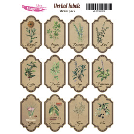 Stickers set Vintage postcards 12, 13x18 cm, Magenta Line