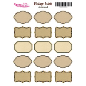 Stickers set Vintage postcards 13, 13x18 cm, Magenta Line