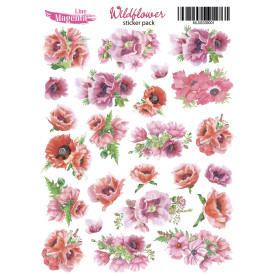 Набір наліпок Wildflower 01, Magenta Line, 13x18 см