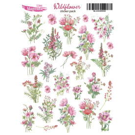 Stickers set Wildflower 02, Magenta Line, 13x18 cm